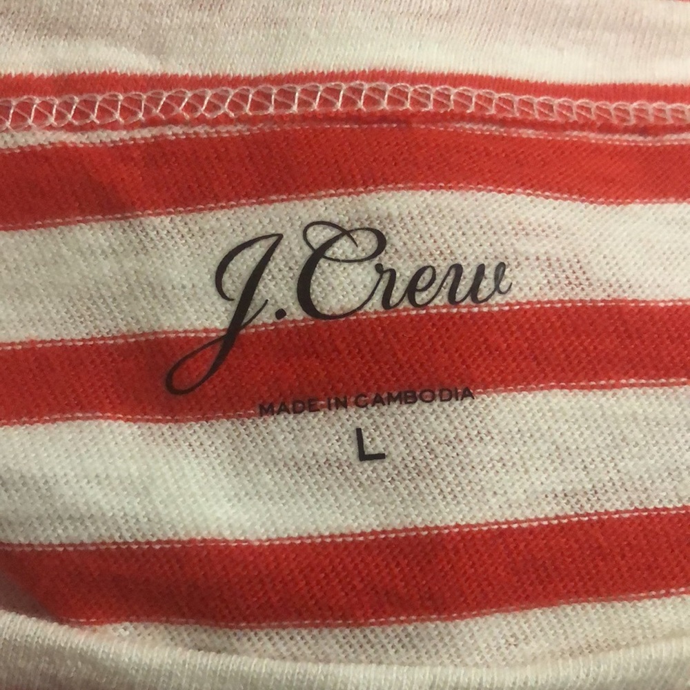 J. Crew L’amore è Cieco red and white striped boatneck 3/4 sleeve top, Large - Picture 10 of 12